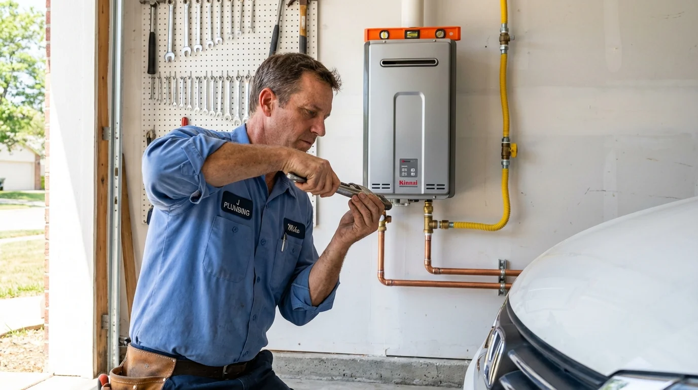 Tankless water heater installation by a Johns Plumbing LLC plumber in Cortez